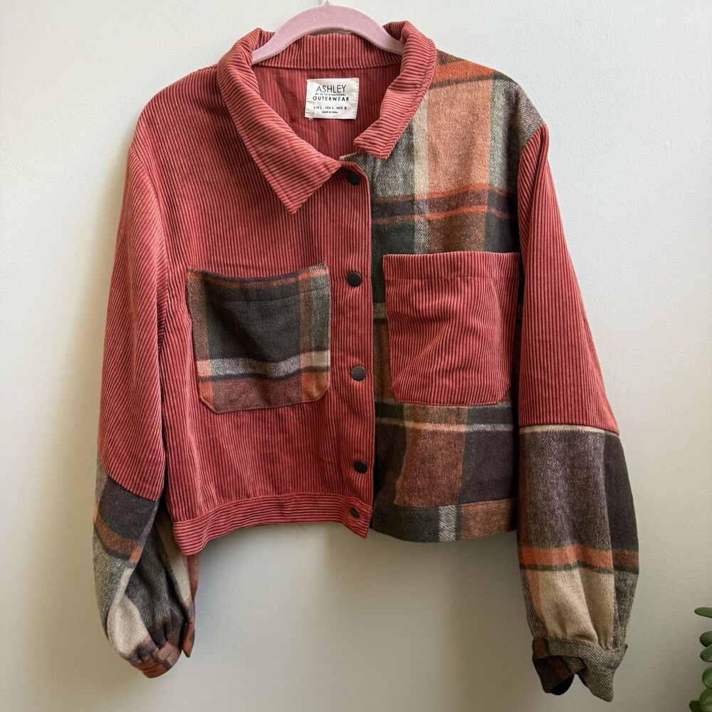 Ashley by 26 International Fall Corduroy & Flannel jacket Womens Size L